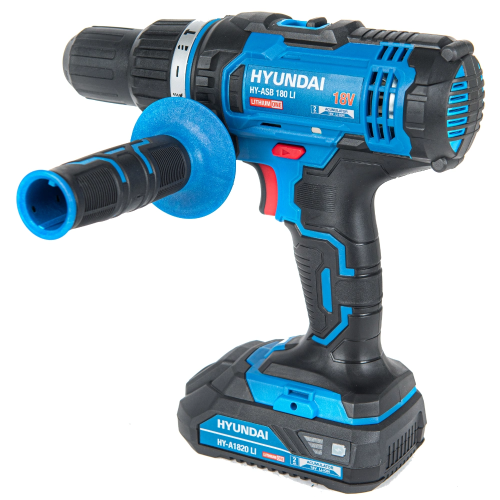 Masina de gaurit si insurubat cu percutie Hyundai HY-ASB 180 LI, turatie variabila, 18V, 1 acumulator + 6 biti + 6 burghie + 1 adaptor magnetic