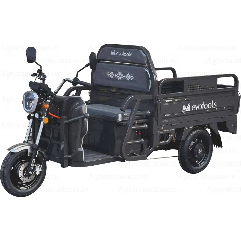 Triciclu Electric Cargo TRCC1000, putere maxima 2000W, 60V/45Ah, Autonomie 72 km, 520 kg, viteza maxima de 25 km/h, conform reglementarilor UE, fara permis