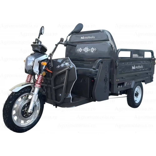 Triciclu Electric Cargo cu Descarcare Manuala TRCC1500N – putere maxima 3000W, 72V/58Ah, autonomie 60 km, bena basculabila cu piston, 3+R, frane hidraulice, fara permis