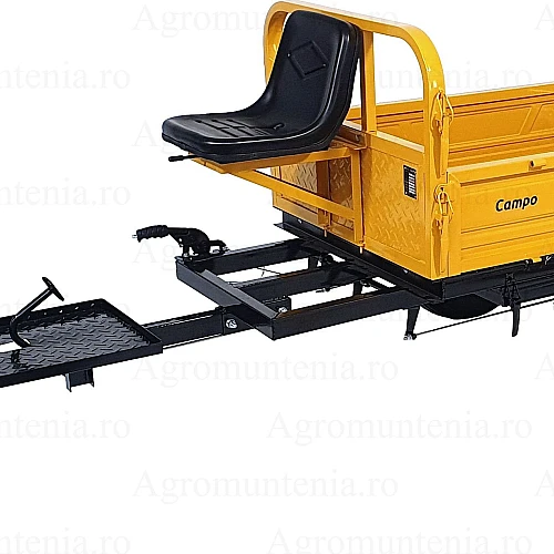 ProGARDEN Campo RM500C remorca 500kg motocultor, 1 osie, prindere bolt, roti profil rutier 5.00-12, 4 prezoane, RIM 3.00B