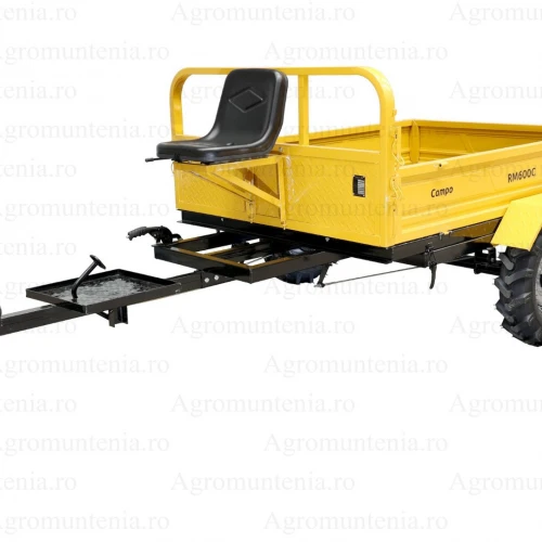 ProGARDEN Campo RM600C remorca 600kg motocultor, 1 osie, prindere bolt, roti profil agricol 6.00-12