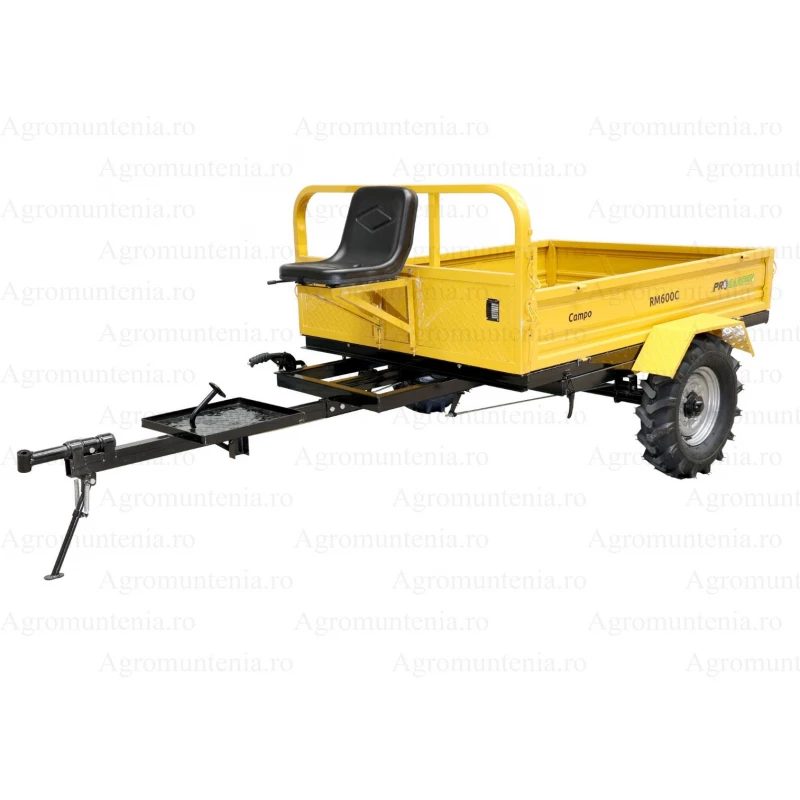 ProGARDEN Campo RM600C remorca 600kg motocultor, 1 osie, prindere bolt, roti profil agricol 6.00-12