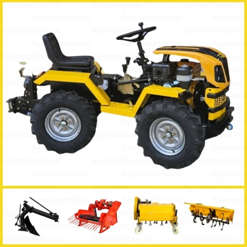 ProGARDEN Campo T18 ACC, Minitractor G2 4x4, 18CP, benzina, hidraulica fata-spate, roti 6.00-12,