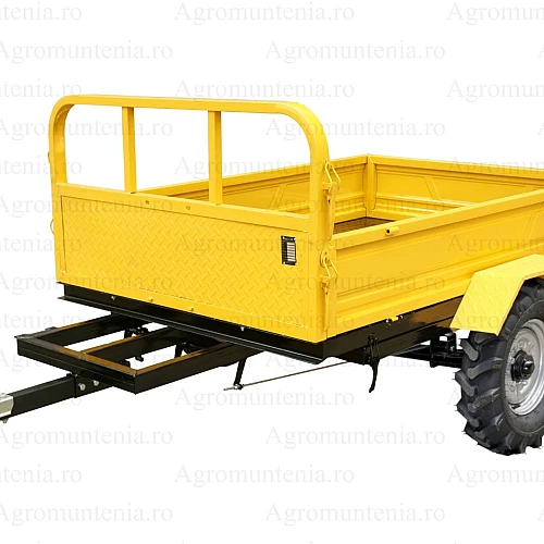 Remorca minitractor PROGARDEN RM600CT 4681000002, suporta 600 kg, 1 osie, prindere cupla, 4 prezoane, 155 kg