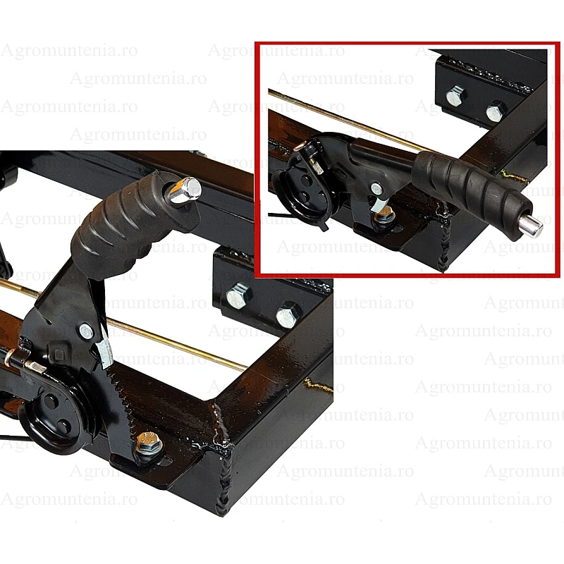 Remorca minitractor PROGARDEN RM600CT 4681000002, suporta 600 kg, 1 osie, prindere cupla, 4 prezoane, 155 kg