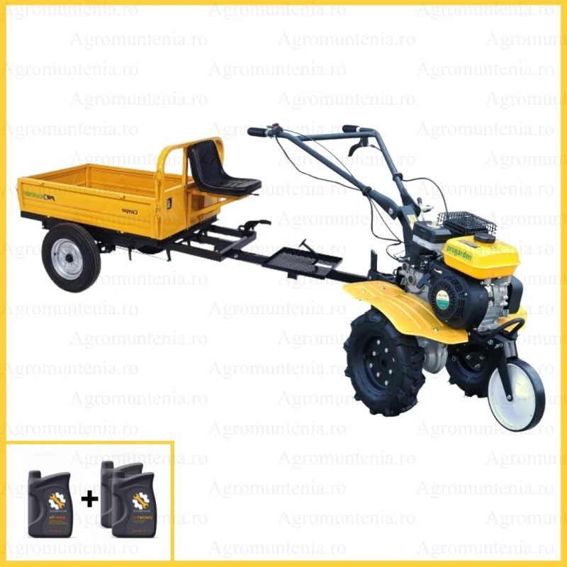 Motosapa ProGARDEN Campo 703, 7CP, freze, roti de cauciuc, ulei, remorca 500kg