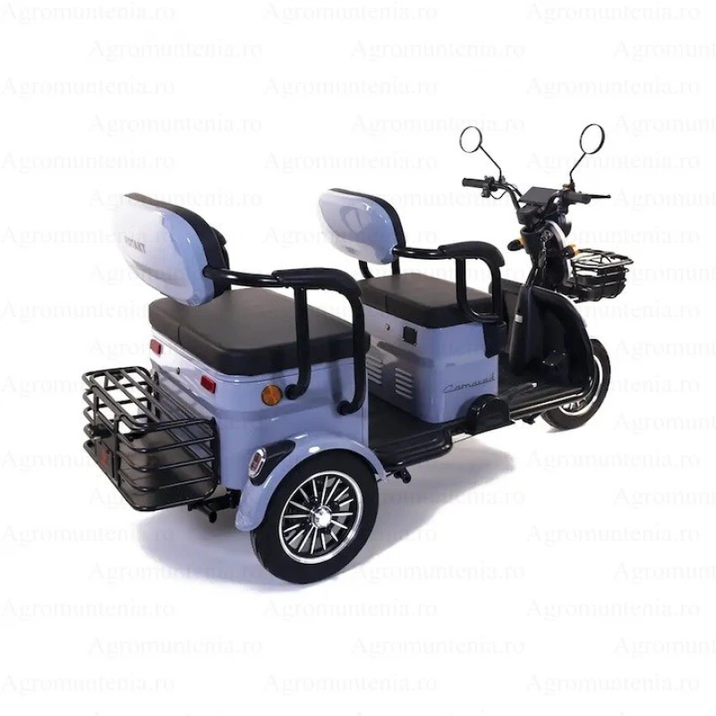 Triciclu electric Kamarad, 1000W, baterie 60V20Ah, autonomie 50-70KM, 25 Km/h, Fara permis