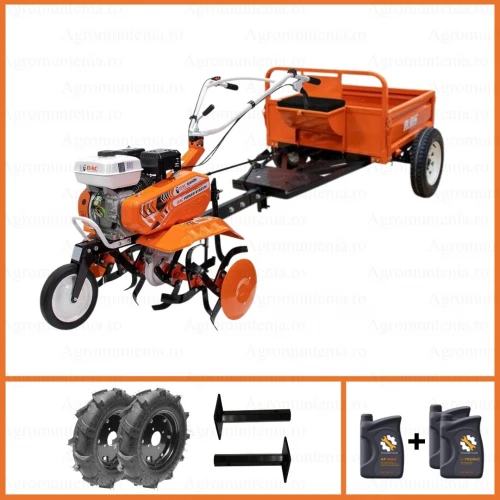 Motosapa RURIS 6000K + Remorca RURIS 450S + Ulei + Roti + Manicoti + Freze