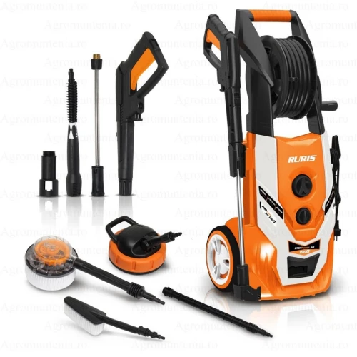 Aparat de spalat cu presiune RURIS ProPowerJet 1900 – 2500W, 160 Bar, Debit 7.8 L/min, Furtun 6m, Garanție 24 luni