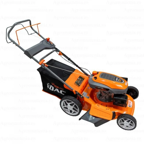 Masina de tuns iarba, pe benzina, RURIS DAC 120 XLS, 4 CP, 161 CC, latime de lucru 46 cm, inaltime taiere 25-65 mm, cos colector 55 litri