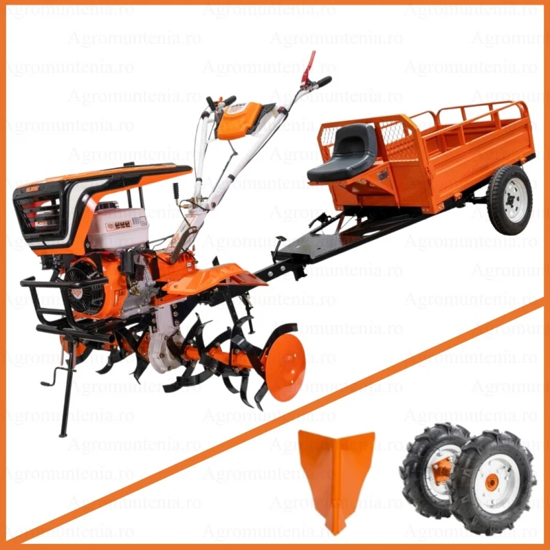 Motosapa RURIS 915K, 15 CP, 4 timpi, 420 cc + roti cauciuc + rarita + Remorca ruris 550s