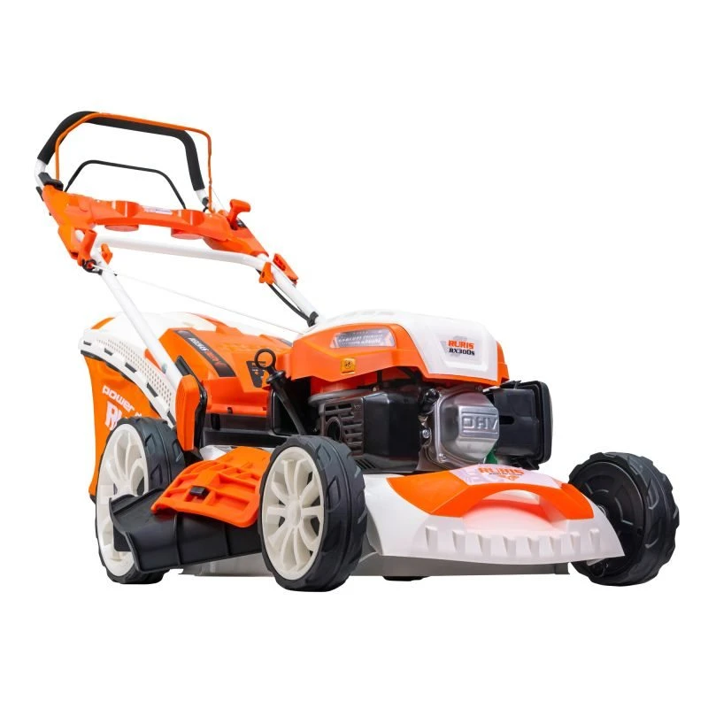 Masina de tuns iarba pe benzina, RURIS RX300S, 3.5 CP, 139 CC, latime de lucru 46 cm, inaltime taiere 25-75 mm, sac colector 65 litri