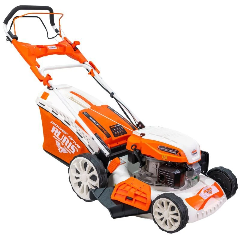 Masina de tuns iarba pe benzina, RURIS RX300S, 3.5 CP, 139 CC, latime de lucru 46 cm, inaltime taiere 25-75 mm, sac colector 65 litri