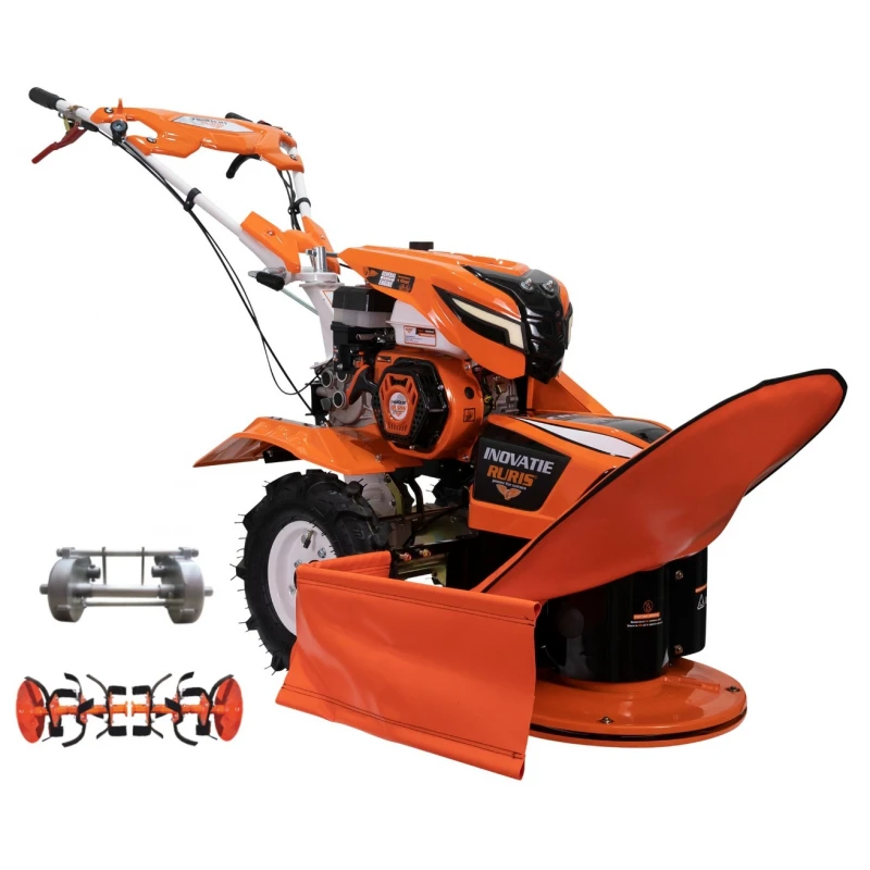 Motocultor cu sistem de cosit RURIS 7800CRT, 7 CP, 4 timpi, 208 CC, 3 viteze, 83 cm latime lucru, sistem de cosit CRT 570 + roti cauciuc 4.00-8