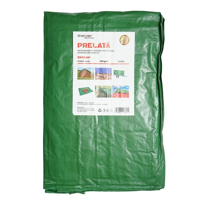 Prelata cu ochiuri de prindere 100g/m2 verde 2x3m