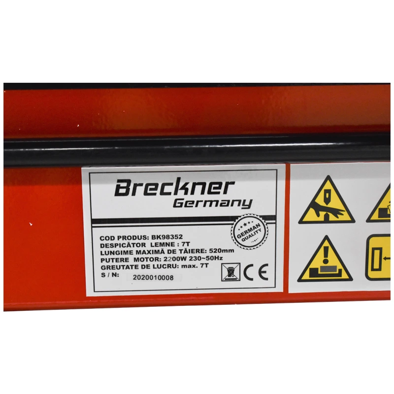 Despicator lemne orizontal 7T 230V 2kW cu protectie Breckner Germany