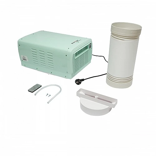 Aparat de aer conditionat portabil 2224 BTU, 280W, 220V cu functie dezumidificare, ventilatie, telecomanda, comenzi vocale, kit instalare inclus Breckner Germany