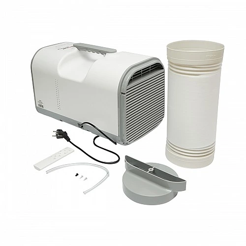 Aparat de aer conditionat portabil 4777 BTU, 600W, 220V cu functie dezumidificare, ventilatie, telecomanda, mod somn, kit instalare inclus Breckner Germany