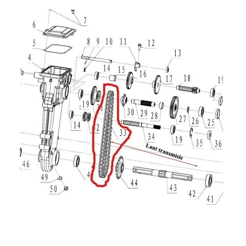 Lant cutia de viteza RURIS PS6500k-1-33, 25 zale, pentru motosapa Dac, Ruris, Zimbru, Gigant Lant cutia de viteza RURIS PS6500k-1-33, 25 zale, pentru motosapa Dac, Ruris, Zimbru, Gigant