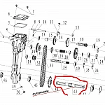 Ax canelat transmisie RURIS PS6500k-1-43, pentru motosapa Dac, Ruris, Gigant, Zimbru