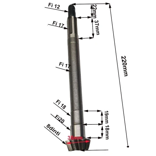Ax transmisie cu pinion conic RURIS PS731-2-17, pentru motocultor Ruris 731K Ax transmisie cu pinion conic RURIS PS731-2-17, pentru motocultor Ruris 731K