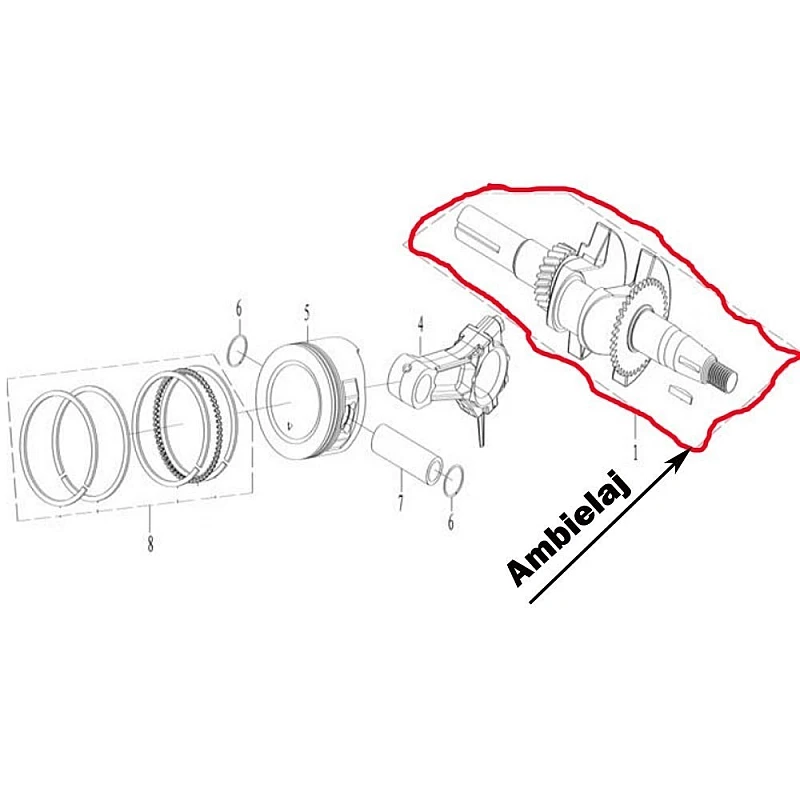 Ambielaj RURIS PS168f-4-1, pentru motosapa Ruris 6 cp, 6.5 cp, 7 cp