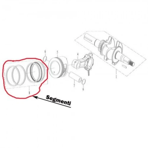 Segmenti RURIS PS170f-4-8, pentru motocultoarele Ruris echipate cu motoare 170F Segmenti RURIS PS170f-4-8, pentru motocultoarele Ruris echipate cu motoare 170F