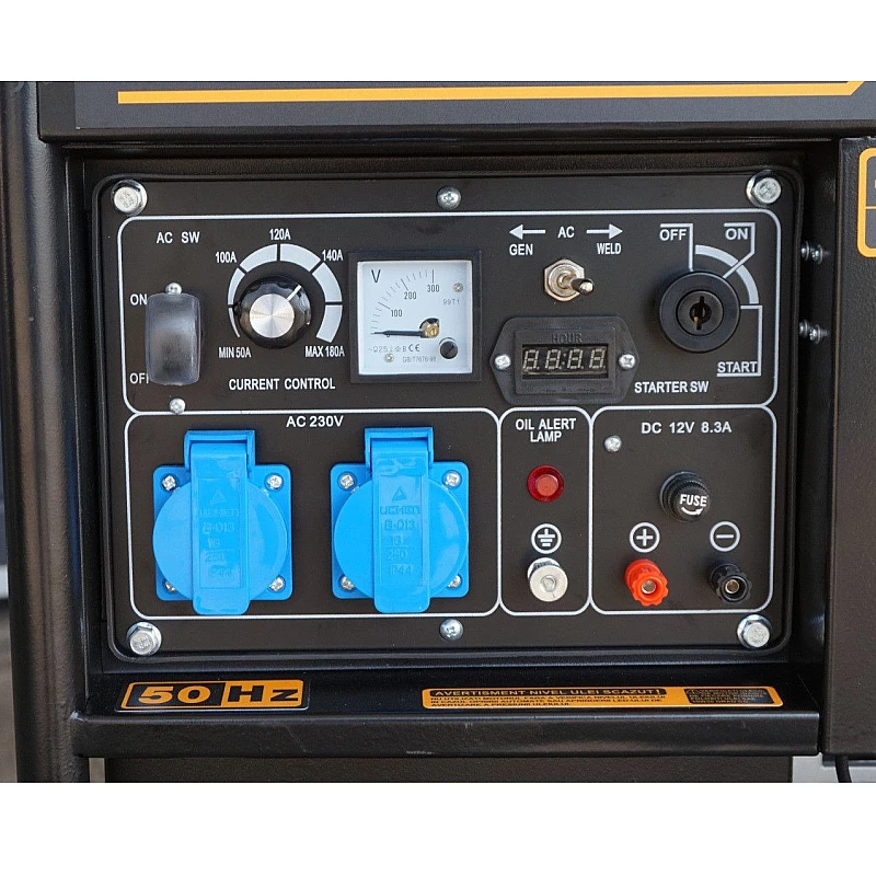 Generator sudare STAGER YDE6500EW 1158006500EW, diesel, monofazat, 4 kVA, curent sudare 160 A, pornire la cheie