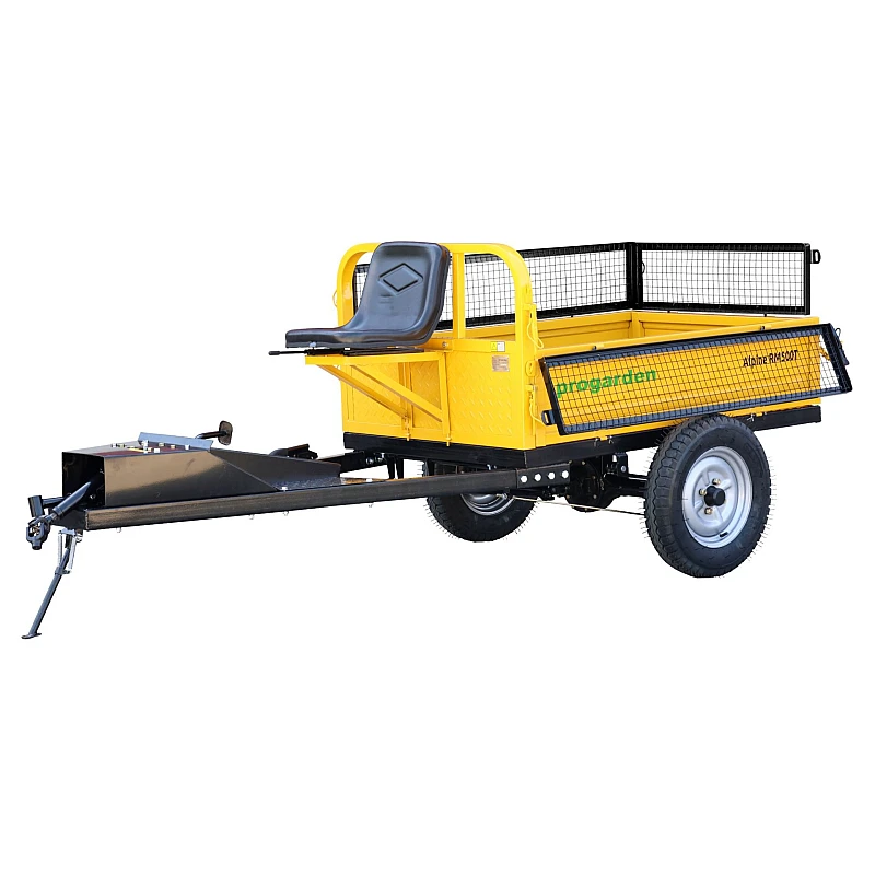 ProGARDEN Alpine RM500T Remorca cu tractiune 500kg cu obloane, 1 osie, prindere bolt pentru motocultor