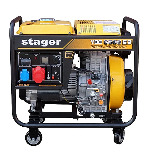 Generator STAGER YDE6500E3 1158006500E3, open frame, 6.3 kW, trifazat, diesel, pornire la cheie