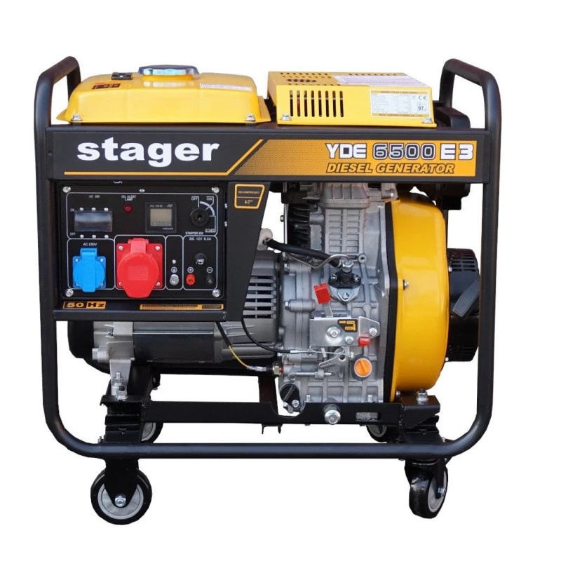 Generator STAGER YDE6500E3 1158006500E3, open frame, 6.3 kW, trifazat, diesel, pornire la cheie