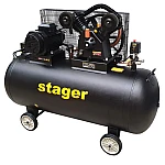Compresor aer STAGER HMV0.6/370-10 453010637010, 370 L, 10 bar, 600 L/min, trifazat, angrenare curea