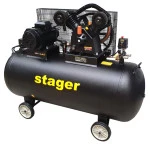 Compresor aer STAGER HMV0.6/370-10 453010637010, 370 L, 10 bar, 600 L/min, trifazat, angrenare curea