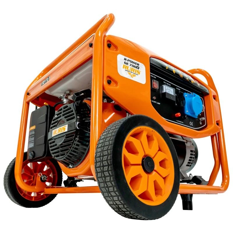 Generator de curent RURIS R-Power GE7000, motor General Engine, benzina, 420 CC, 4T, 13 CP, putere maxima 6500 W, cadru, roti deplasare