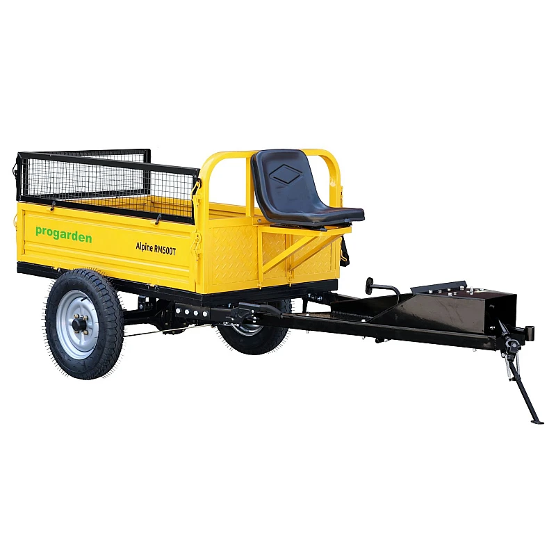 ProGARDEN Alpine RM500T Remorca cu tractiune 500kg cu obloane, 1 osie, prindere bolt pentru motocultor