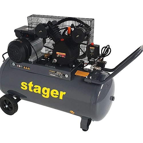 Compresor aer STAGER HMV0.25/100 4530100258, 100 L, 8 bar, 324 L/min, monofazat, angrenare curea