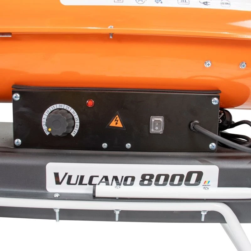 Tun de aer cald RURIS VULCANO 8000, cu ardere indirecta, 20 kW, debit aer 600 mc/h, 68240 BTU, 3 trepte de incalzire, rezervor 24 litri