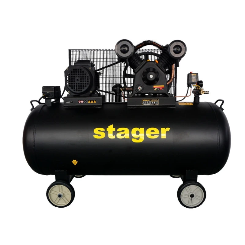 Compresor aer STAGER HMV0.6/370-10 453010637010, 370 L, 10 bar, 600 L/min, trifazat, angrenare curea