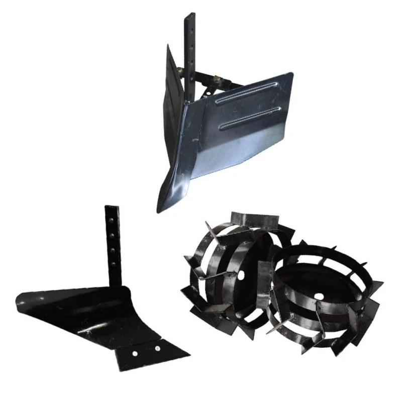 Pachet acc 4 fara tub Pachet Accesorii, Plug Arat + Plug Bilonat + Roti Metalice 4.00-8 (tija Scurta,fara Tub Hexagonal)