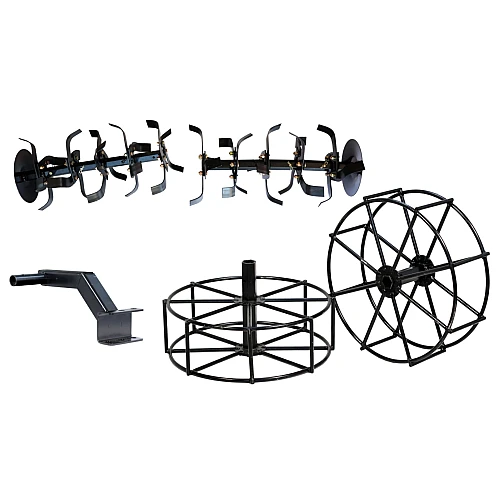 ProGARDEN Set roti metalice 500x170, manicot cu flanse, hex 32mm si ansamblu sapare, hex 32mm, 2x4x(3+1+1+D) segmente, flanse extensie cutite pentru minitractor Campo