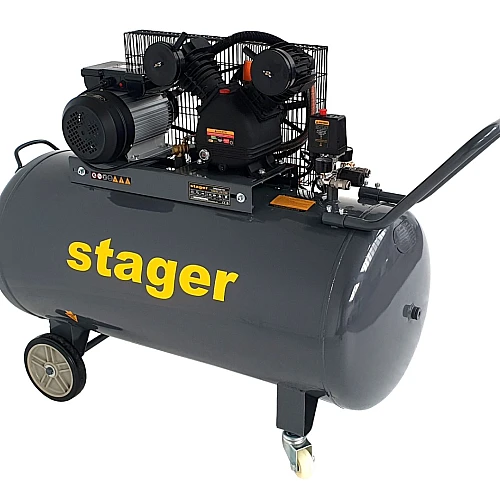 Stager HMV0.25/250 compresor aer, 250L, 8bar, 324L/min, monofazat, angrenare curea