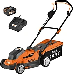 Masina de tuns gazon pe acumulator RURIS DAC 3324e, latime taiere 330 mm, inaltime de lucru 25-75 mm, cu acumulator Li-Ion 20 V 4 Ah, incarcator