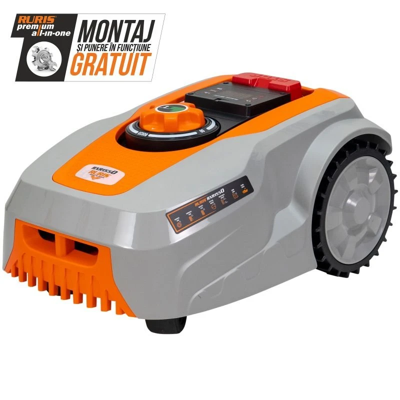 Robot de tuns gazon RURIS RXR1550 1550RXR2023, latime de lucru 180 mm, suprafata de lucru 1500 mp, acumulator Li-Ion, 20V, 5Ah