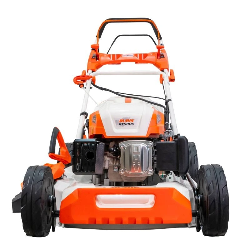 Masina de tuns iarba, pe benzina, RURIS RX500S, 5.7 CP, 196 CC, latime de lucru 53 cm, inaltime taiere 25-75 mm, sac colector 65 litri
