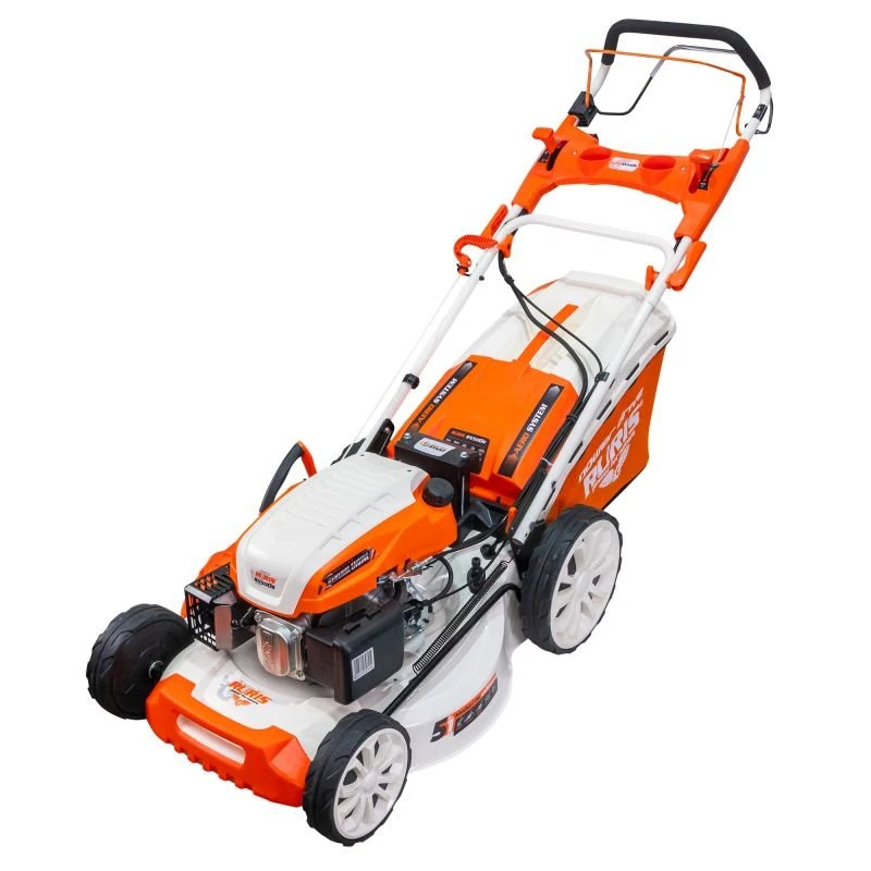 Masina de tuns iarba, pe benzina, RURIS RX500S, 5.7 CP, 196 CC, latime de lucru 53 cm, inaltime taiere 25-75 mm, sac colector 65 litri