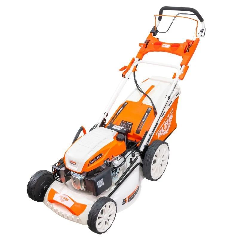Masina de tuns iarba, pe benzina, RURIS RX441S, 5.7 CP, 196 CC, latime de lucru 51 cm, inaltime taiere 25-75 mm, sac colector 65 litri