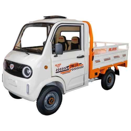 Camioneta electrica RURIS Pilot 5000A – motor 4900W, autonomie pana la 130 km, sarcina 898 kg, 2 locuri, fara permis auto, omologat pentru drum public, alb