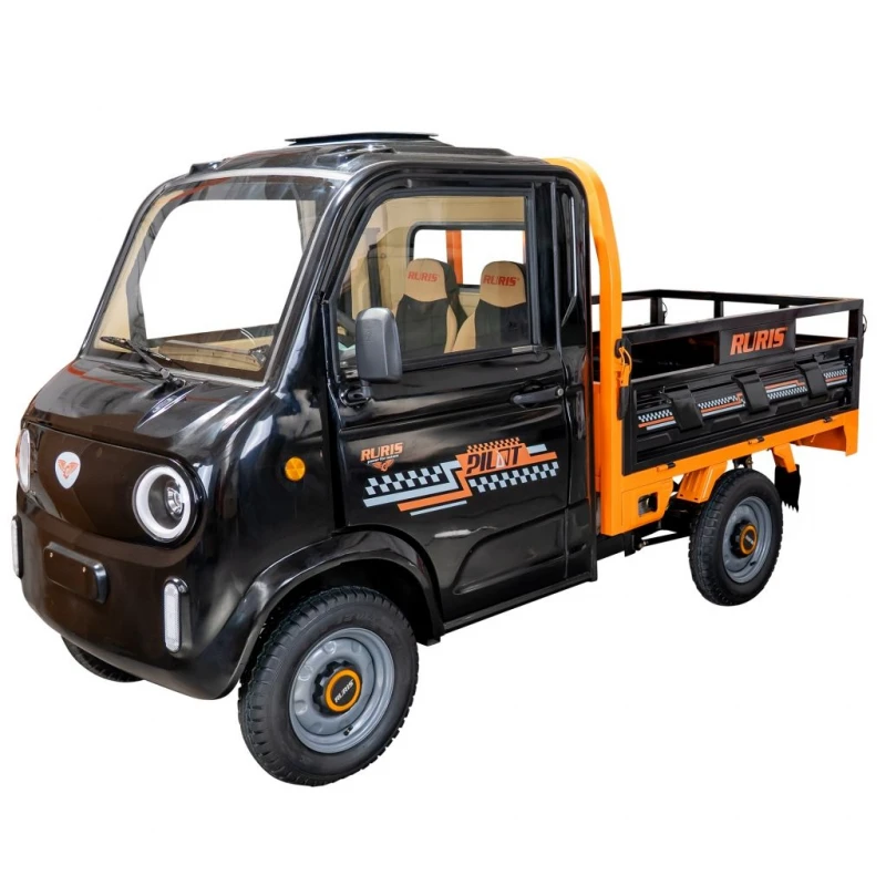 Camioneta electrica RURIS Pilot 5000N – motor 4900W, autonomie pana la 130 km, sarcina 898 kg, 2 locuri, fara permis auto, omologat pentru drum public, negru