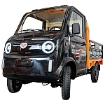 Triciclu electric pick-up RURIS Pilot 5000N, putere maxima 4900 W, autonomie pana la 130 km, cu volan, viteza maxima de 25 km/h, conform reglementarilor UE, fara permis, negru