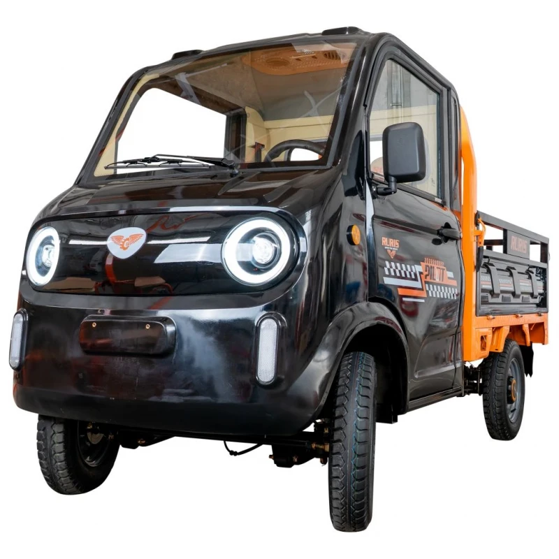 Camioneta electrica RURIS Pilot 5000N – motor 4900W, autonomie pana la 130 km, sarcina 898 kg, 2 locuri, fara permis auto, omologat pentru drum public, negru